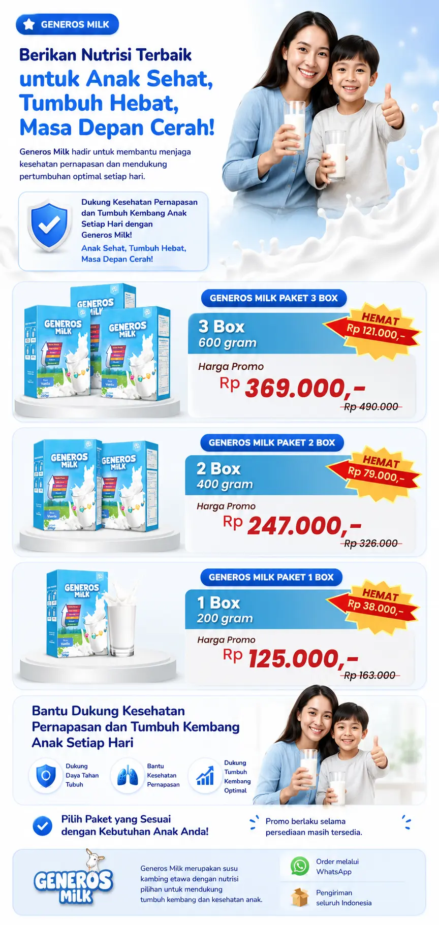 Pengiriman via J&T, JNE, Ninja Xpress, Pos Indonesia. Bayar via BCA, BNI, BRI, Mandiri